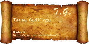 Tatay György névjegykártya