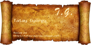 Tatay György névjegykártya
